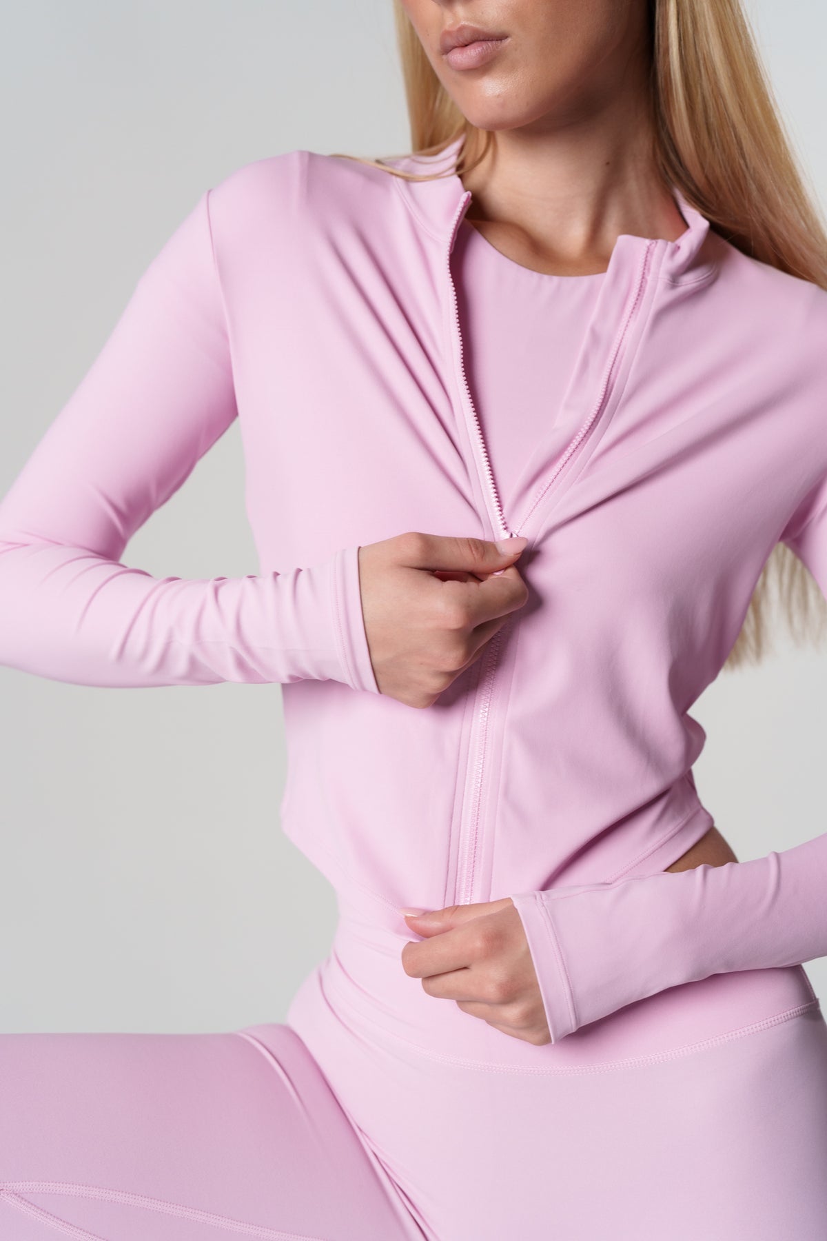 Blush Long Sleeve Zip Top