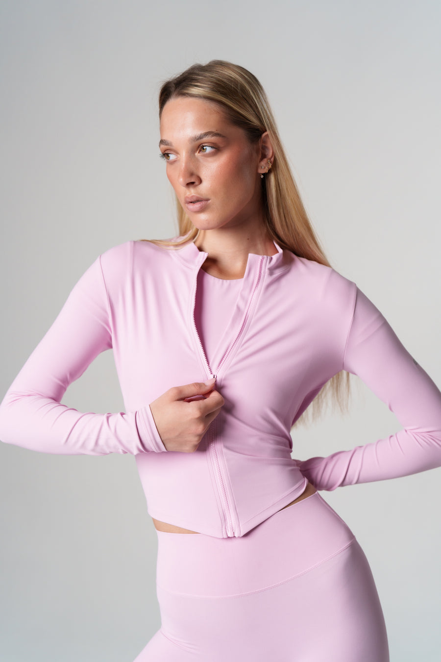 Blush Long Sleeve Zip Top — drugi ugao
