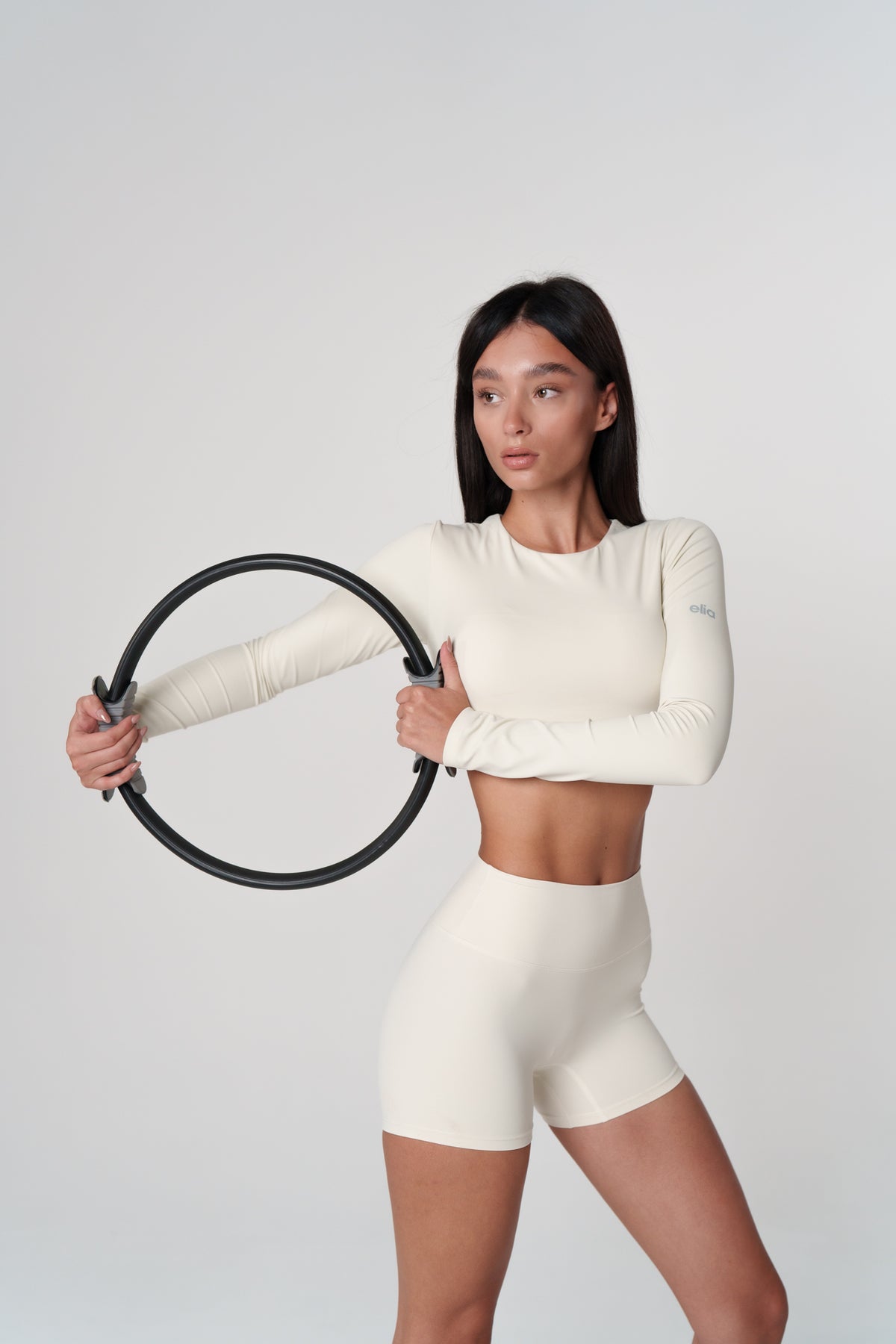 "Creme" Long Sleeve Crop Top